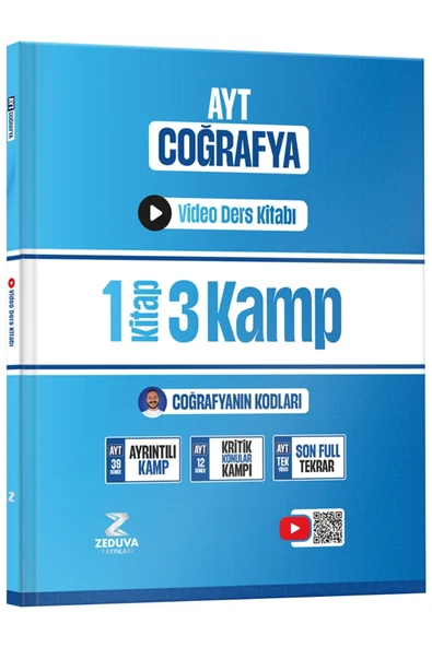 Zeduva Yayınları Coğrafyanın Kodları AYT Coğrafya 1 Kitap 3 Kamp Video Ders Kitabı ürün görseli 1