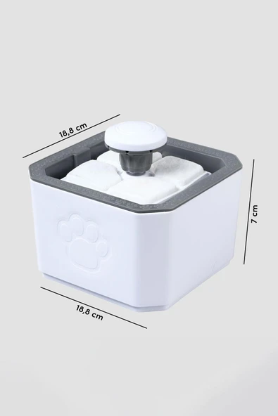 Evcil Hayvanlar Için Otomatik Kedi Su Sebili Led Işıklı 2 Litre Kapasiteli - Beyaz - 5