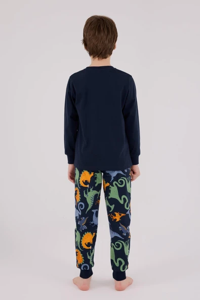RolyPoly Erkek Çocuk Uzun Kol Pijama Takım Lacivert - Resim 4