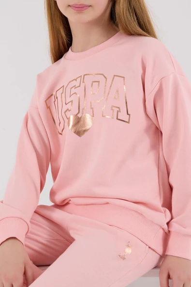 U.S. Polo Assn. Kız Çocuk Eşofman Takımı Açık Pembe - Resim 4