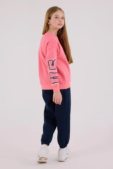 U.S. Polo Assn. Kız Çocuk Eşofman Takımı Neon Pembe - Resim 5