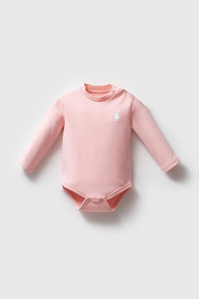 U.S. Polo Assn. Kız Bebek 3'Lü Body Set Açık Pembe - Resim 3