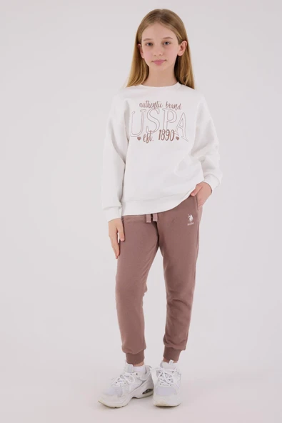 U.S. Polo Assn. Kız Çocuk Eşofman Takımı Beyaz - Resim 2