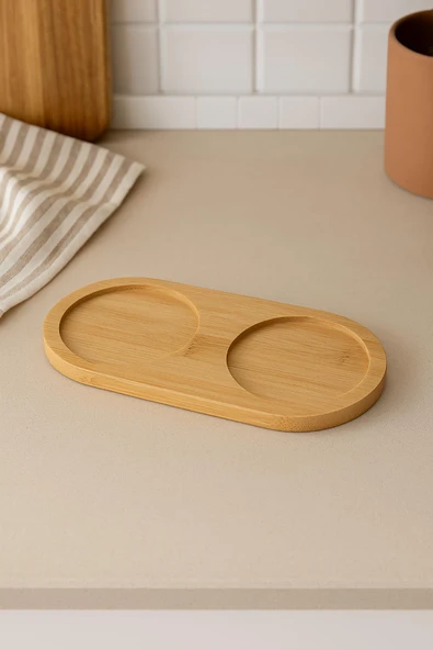 3 Parça Bambu Altlıklı Sabunluk ve Temizlik Fırça Seti - Resim 4