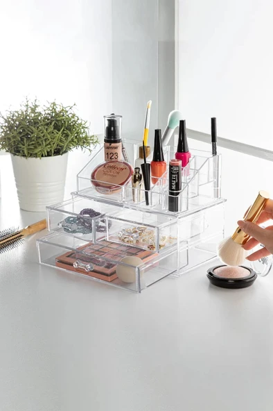 Makyaj Organizeri & 3 Çekmeceli Kozmetik Ürün Raf Düzenleyici & Takı Kutusu & Organizer ürün görseli