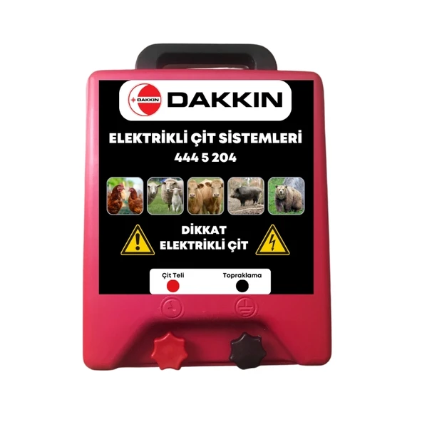 DAKKIN G12V Ç15000V 5joule Sade Tek Standart Elektrikli Çit Cihazı