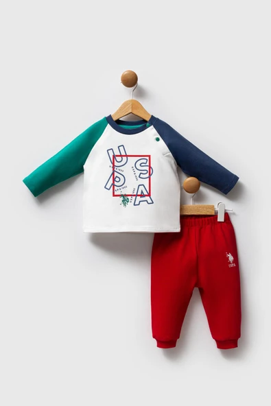 U.S. Polo Assn. Erkek Bebek 2'li Takım Beyaz -Yeşil ürün görseli