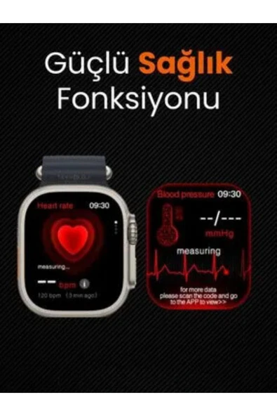 HK9 ULTRA 2 MAX YENİ NESİL AKILLI SAAT 49 MM YENİ VERSİYON AKILLI SAAT-Siyah - Resim 2