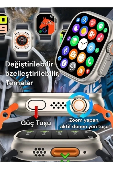 Watch 8  Son Nesil ULTRA  Akıllı Saat  Ios Ve Andorid Uyumlu  49 Mm Uzay Grisi alüminyum kasa - Resim 2