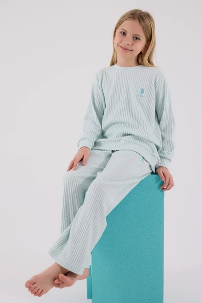 U.S. Polo Assn. Kız Çocuk Eşofman Takımı Su Yeşili - Resim 4