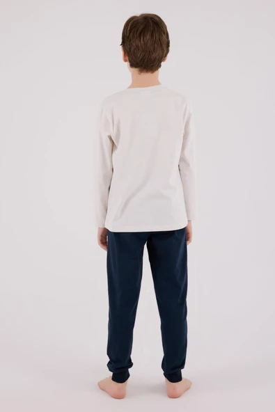 U.S. Polo Assn. Erkek Çocuk Uzun Kol Pijama Takım Taş - 3