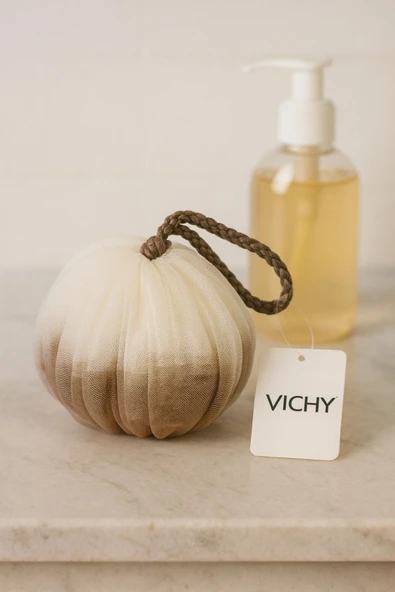 Vichy  Banyo Lifi Yumuşak Top Lif Naturel Ponpon Banyo Lifi VCH-6576 ürün görseli