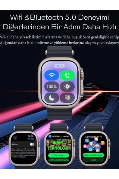 Hk10 Ultra 3 Wifi Modeli 2.02 Inç Amoled Ekran Akıllı Saat App Store Kordon Hediyeli - Resim 3