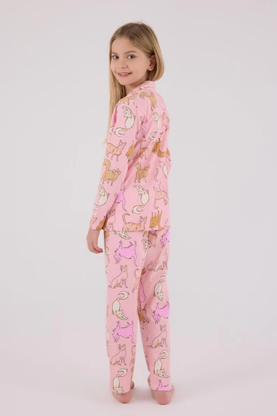RolyPoly Kız Çocuk Gömlek Pijama Açık Pembe - 6