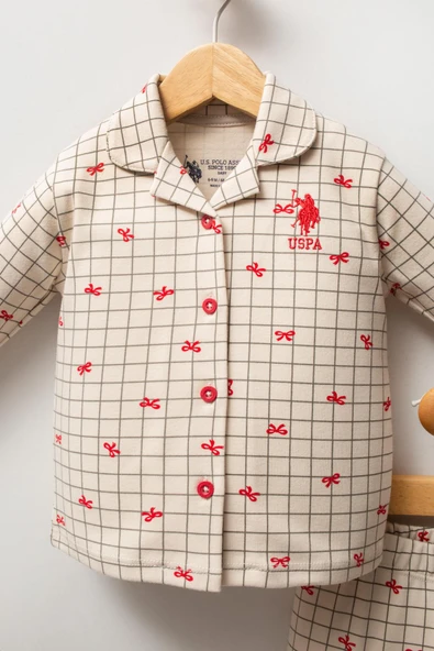 U.S. Polo Assn. Kız Bebek Pijama Takımı Beyaz - 2