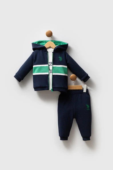 U.S. Polo Assn. Erkek Bebek  3'lü Takım Lacivert-Yeşil ürün görseli