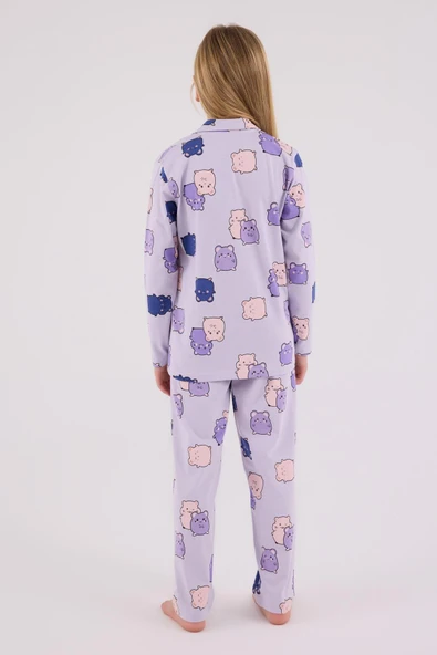 RolyPoly Kız Çocuk Gömlek Pijama Lila - 4