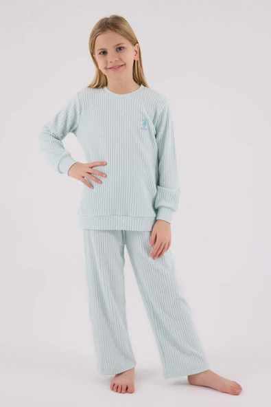 U.S. Polo Assn. Kız Çocuk Eşofman Takımı Su Yeşili - Resim 2