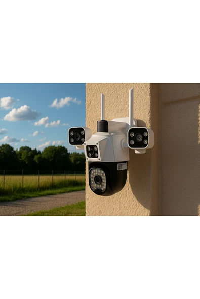 4 KAMERA HD WiFi & 4G Güvenlik Kamerası – 360° Çevirme, Gece Görüş, Hareket Algılama, Çift Yönlü Ses - Resim 6