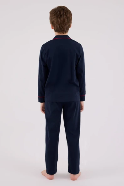 U.S. Polo Assn. Erkek Çocuk Gömlek Pijama Lacivert - 4
