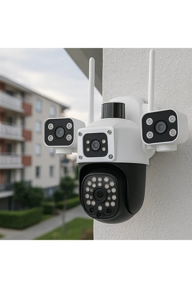 4 KAMERA HD WiFi & 4G Güvenlik Kamerası – 360° Çevirme, Gece Görüş, Hareket Algılama, Çift Yönlü Ses - Resim 2