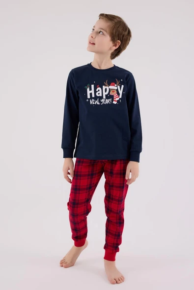 RolyPoly Erkek Çocuk Uzun Kol Pijama Takım Lacivert - 4