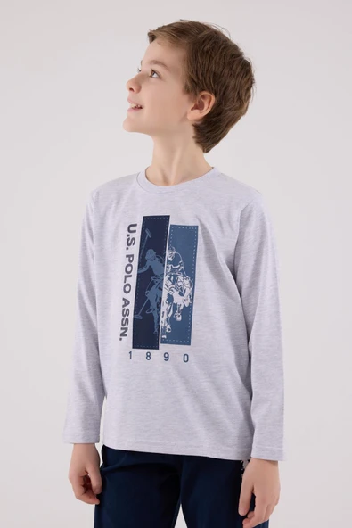 U.S. Polo Assn. Erkek ÇocukUzun Kol Pijama Takım Kar Melanj