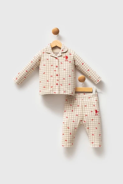 U.S. Polo Assn. Kız Bebek Pijama Takımı Beyaz - 1