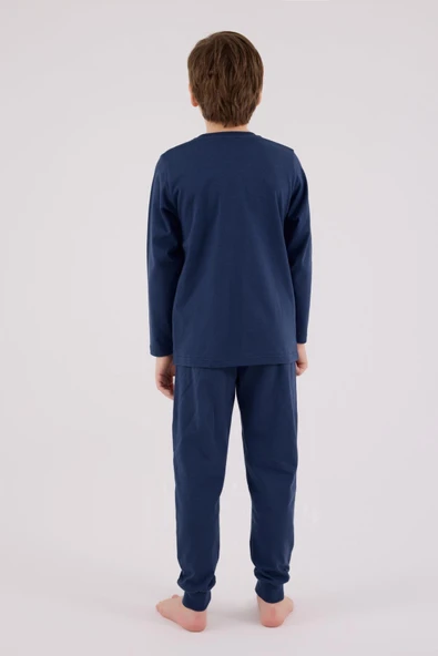 U.S. Polo Assn. Erkek Çocuk Uzun Kol Pijama Takım Koyu İndigo - Resim 5