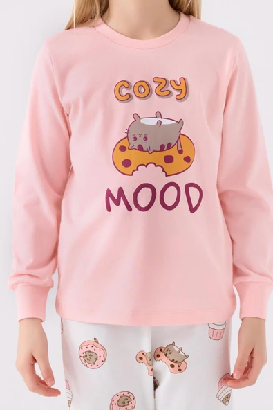 RolyPoly Kız Çocuk Uzun Kol Pijama Takım A.Pembe - Resim 3