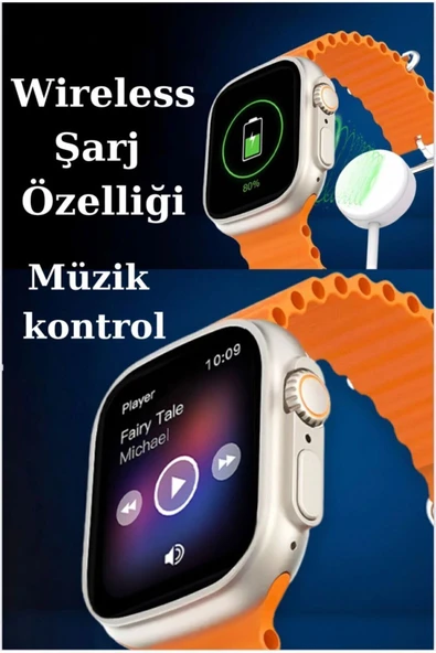 Akıllı Saat Ultra2 10 Kordon Kasa Koruma Kılıf Smart Watch Bluetooth Bağlantılı Akıllı Saat - 2