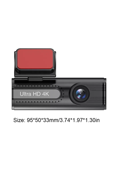 HD 4K 1080P Araç DVR Mırrorlink Çift Lensli Araç Sürüş Kaydedici Araba Kamerası - Resim 2