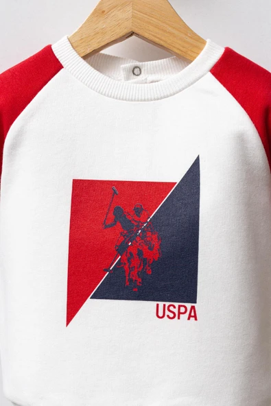 U.S. Polo Assn. Erkek Bebek 2'li Takım Beyaz-Kırmızı - Resim 3