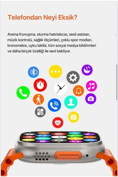 Akıllı Saat Ultra2 10 Kordon Kasa Koruma Kılıf Smart Watch Bluetooth Bağlantılı Akıllı Saat - 6