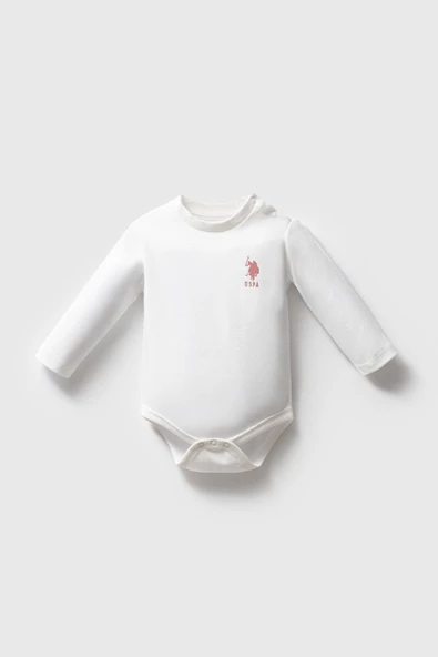 U.S. Polo Assn. Kız Bebek 3'Lü Body Set Açık Pembe - Resim 2