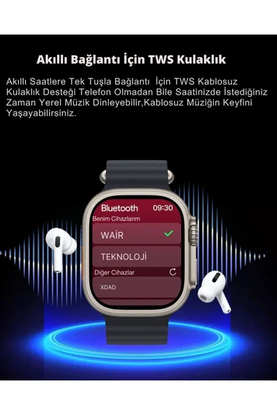 HK10 Ultra 3  ChatGPT Akıllı Saat Amoled Ekran Titanyum Kasa   Ekran Koruyucu + Kordon Hediyeli - Resim 2