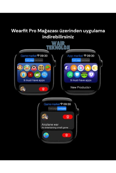 HK10 Mini Akıllı Saat Kordon Hediyeli 1.75" Amoled Ekran Tüm Telefonlara Uyumlu Su Geçirmez - Resim 5