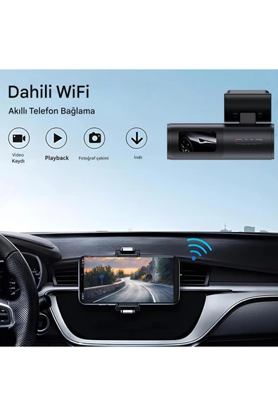 HD 4K 1080P Araç DVR Mırrorlink Çift Lensli Araç Sürüş Kaydedici Araba Kamerası - Resim 5