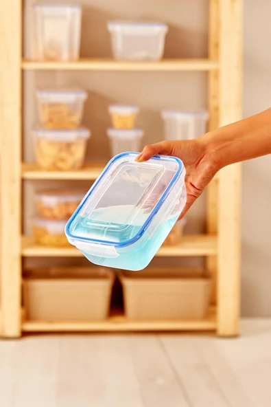 Dikdörtgen 5 Parça Contalı Vakumlu Sızdırmaz Hava Almaz Saklama Kabı Seti (4000/2300/1400/900/400 Ml) - Resim 5