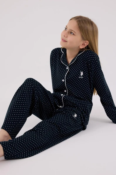 U.S. Polo Assn. Kız Çocuk Gömlek Pijama Lacivert - 2