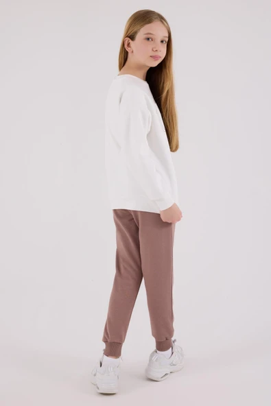 U.S. Polo Assn. Kız Çocuk Eşofman Takımı Beyaz - Resim 4