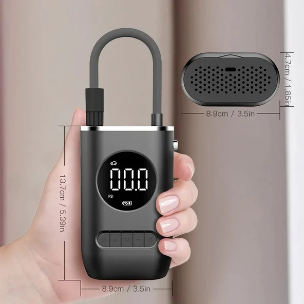 Dijital Kablosuz 4Modlu Usb 2*2000Mah Göstergeli Oto Lastik Hava Pompası Kompresörü - 8