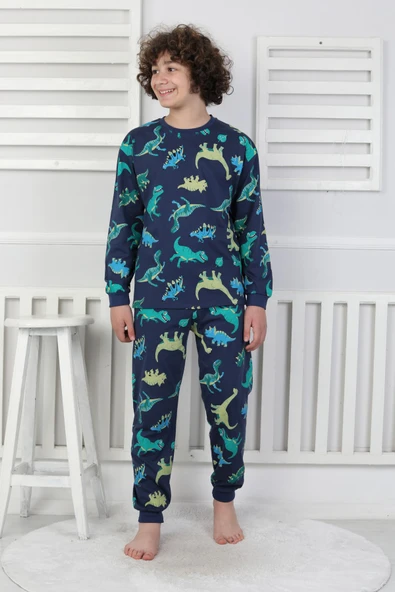 Stegosaurus desenli erkek çocuk pijama takımı - 2