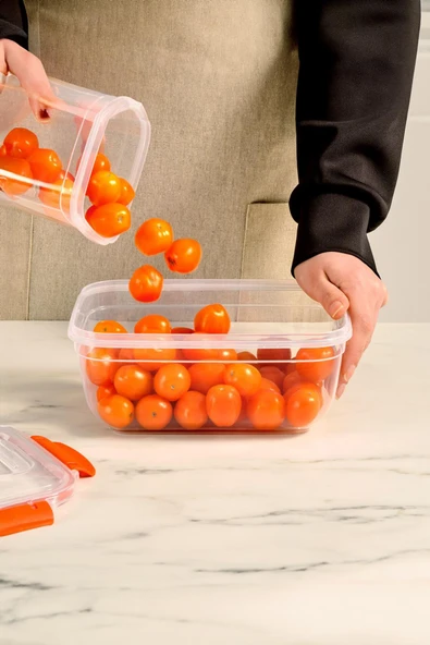 Dikdörtgen 5 Parça Contalı Vakumlu Sızdırmaz Hava Almaz Saklama Kabı Seti (4000/2300/1400/900/400 Ml) - Resim 6