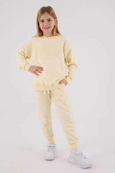 U.S. Polo Assn. Kız Çocuk Eşofman Takımı Limon ürün görseli 1