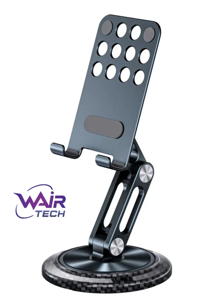 Tok Alüminyum Stant Krom Detaylı Business Model Döner Tablet Cep Telefonu Standı JR-H101 ürün görseli