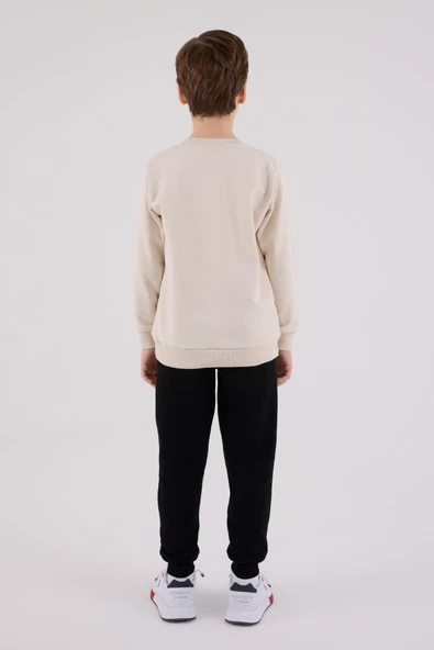 U.S. Polo Assn. Erkek Çocuk Eşofman Takımı Bej - Resim 4