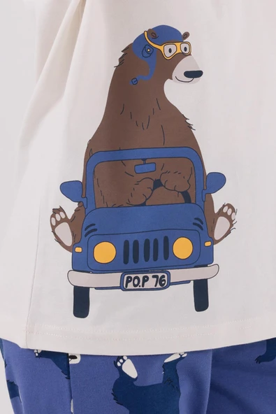 RolyPoly Erkek Çocuk Uzun Kol Pijama Takım Taş - 3