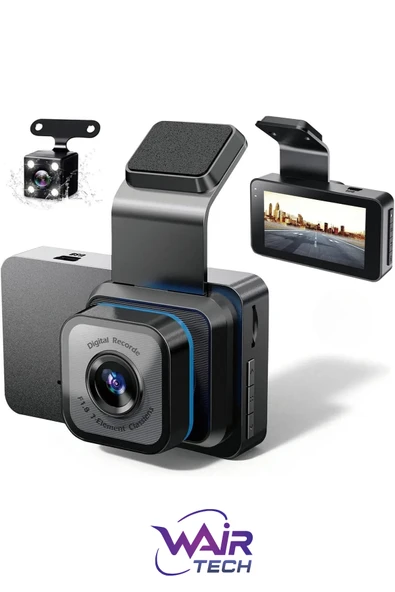 Gps Wifi G-Sensor Gece Görüşlü Ön Arka Kameralı 1296p HD Ekranlı Araç Kamerası ürün görseli