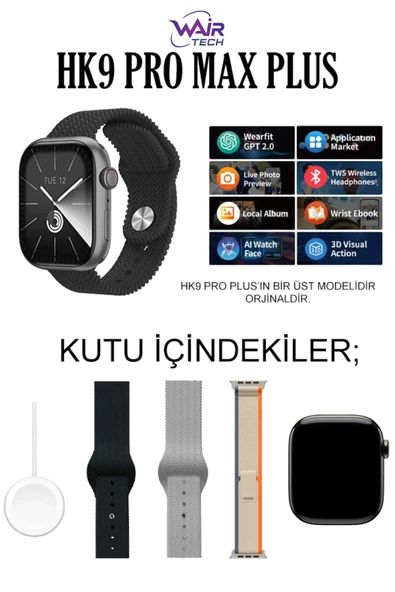 Watch 9 Hk9 Pro Max Plus Son Sürüm Gen4 Yapay Zeka Destekli